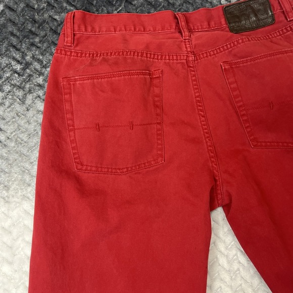 Polo Ralph Lauren 650 Denim Jean Pant Men 33x32 Red Straight Prep Chino Cotton - Picture 13 of 16